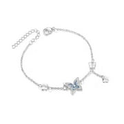 MZXELPRJD Charm Bracelet Lightweight Diamond Butterfly Tassel Bracelet Bridesmaid Bracelets Trendy Chain Bracelet for Women Fashion Jewelry Valentines Day Gifts for Her