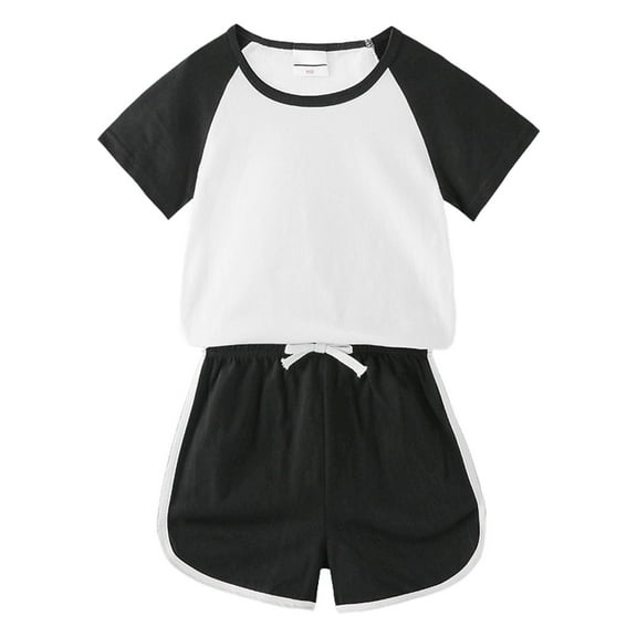 MZXELPRJD Cute Outfits for Girls Boys Sweat Outfits Size 10-12 Toddler Matching Set Overalls Kid Gifts Kids Clothes Girls Size Newborn Boy Clothes, Black 5-6 Years