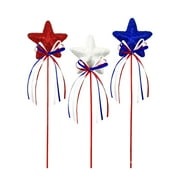 MZXELPRJD Dried Lavender Bunches Patriotic Star Floral Arrangement July 4th Centerpiece Summer Table Centerpiece Red White Blue Silk Flower Arrangement Fourth of July Dark Roses Artificial Flowers