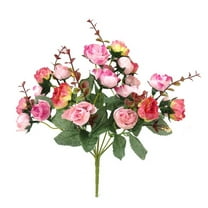 MZXELPRJD Fake Flowers Fall Fillers Outdoor Artificial Rose Bouquet Consisting 7 Branches 21 Roses Silk Decorative Bouquet Artificial Flowers Outdoor Hanging Christmas Decorations