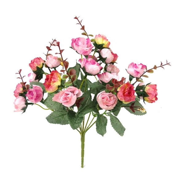 MZXELPRJD Fake Flowers Fall Fillers Outdoor Artificial Rose Bouquet Consisting 7 Branches 21 Roses Silk Decorative Bouquet Artificial Flowers Outdoor Hanging Christmas Decorations