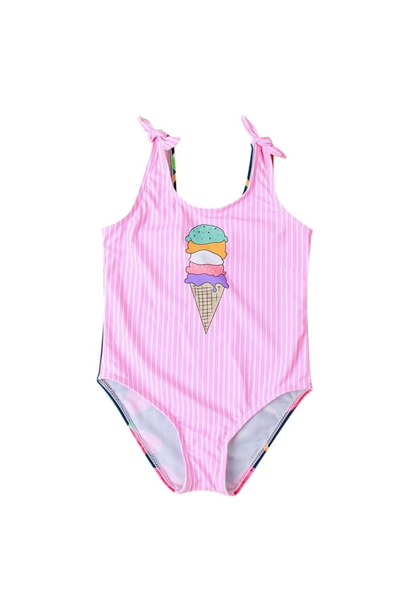 Floral Swimsuit Striped Cartoon Print Sales Today Clearance Swimsuit for Toddler Girls Girl Bathing Suit Girls Bathing Suits Size 10-12 Toddler Bathing Suits 18 Month Bathing Suit Girls