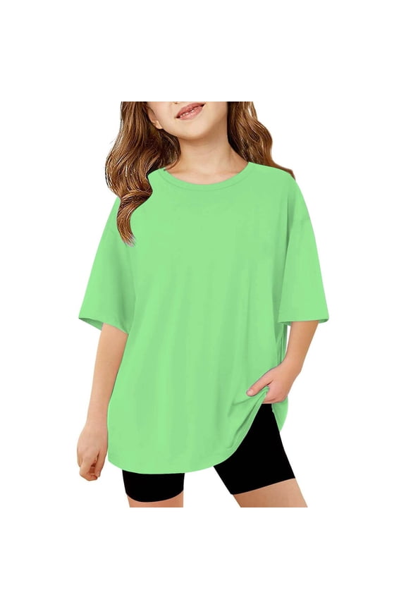 Girl Long Sleeve Shirts Boys Shirts Size 6 Boys Button Down Shirt Long Girls Sweatshirt Size 7-8 Sweatshirt for Toddler Girl Clothes, Green 7-8 Years