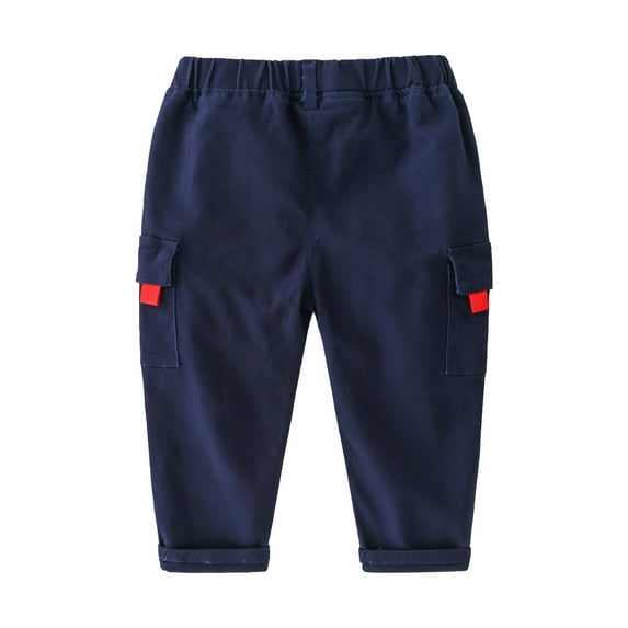 MZXELPRJD Girl School Uniform Pants Boys Black Cargo Pants Little Child Autumn Solid Color Workwear Pants Casual Elastic Waist Comfortable Gifts for Teen