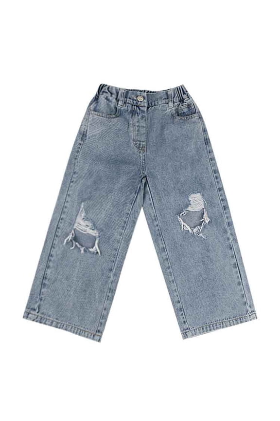 Girl Ski Pants for Kids Girls Navy Uniform Pants Slim Fit Jeans Heated Pants Para NiƱos 5/6 Girls Clothes, Blue 7-8 Years