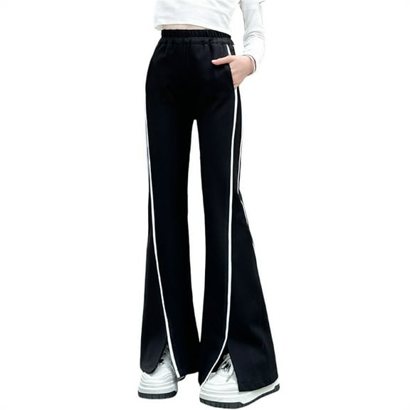 MZXELPRJD Girls Black Pants Girl Flare Pants Cargo Pants for Girls 12-14 Heated Pant Low Rise Yoga Pants Petite Flare 7 Year Old Girl Clothes, Black 10-11 Years