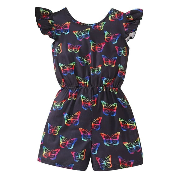 MZXELPRJD Girls Body Suit Backless Butterfly 3t Girl Clothes Fly Sleeve Jumpsuit Girl Clothes Size 8-9 Year Old Outfits Sets Baby Girls Outfits Onesies Boy