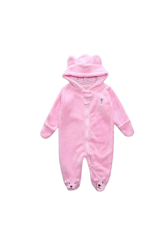 MZXELPRJD Girls Body Suit Cartoon Hooded Baby Clothing Set Boy Baby Romper Jumpsuit Fluffy Winter Outfits 12-18 Month Onesies Dinosaur Outfit For Boys Pink Onesies 0-3 Months Outfit For 2 Year Old