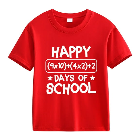 MZXELPRJD Girls Clothes 100 Days of School Math Shirt 100th Day of School Boys T-Shirt Short Sleeve Summer Tops for Toddler Boy Girl