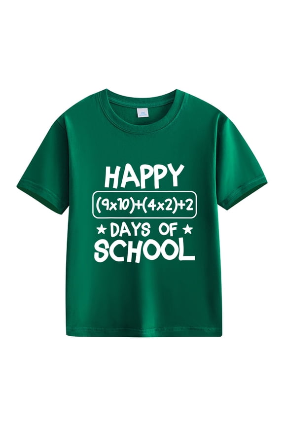 Girls Clothes 100 Days of School Math Shirt 100th Day of School Boys T-Shirt Short Sleeve Summer Tops for Toddler Boy Girl