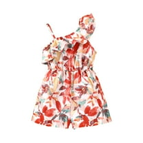MZXELPRJD Girls Jumpsuit Size 7-8 Baby 3t Boy Clothes Sets Girls Summer Flower Printed Ruffle Romper Shorts Girls Boutique Outfits Pajama Sets For Kids