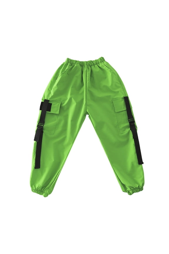 Girls Pants Size 8 Youth Compression Pants Girls Hip Hop Pants Cold Weather Hiking Pants Yoga Pants with Pockets Football Pants Clothes, Green 11-12 Years