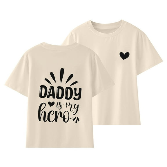 MZXELPRJD Girls Shirts Letter Print Fathers Day Shirt T Shirt Baby Girls Boys Short Sleeve Tops Parent Child Kids Round Neck Short Sleeve Tees