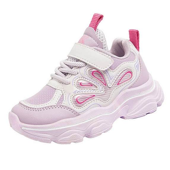 MZXELPRJD Girls Sneakers School Sneakers Breathable Running Athletic Shoes Flat Sole Thick Sole Non Slip Comfortable Casual Walking Shoes Lace-up Running Slip-On Tennis Shoe