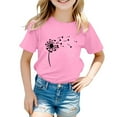 thumbnail image 1 of MZXELPRJD Girls T Shirts Toddler Girl Basic Tees Short Sleeve Round Neck T-Shirt Kids Graphic Tops Cute Vintage Flowers Printed Shirt, 1 of 4