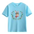 thumbnail image 1 of MZXELPRJD Girls Tops Toddler Boy Girl Easter Shirt Short Sleeve Bunny Outfits Matching Family T-Shirt Holiday Tee Tops Bunny Tshirt for Kids, 1 of 1