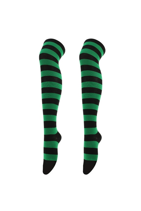 High Thigh Socks Womens Striped Over the Knee Stockings Thin Tights Long Stocking for Women Leg Warmer Stripe Knit Long Tall Stockings Cosplay Socks