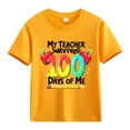 thumbnail image 1 of MZXELPRJD Kids 100 Days of School Shirt Girls Boys 100th Day of School Celebration Tops Kids Short Sleeve Funny Graphic Letters Print T-Shirt, 1 of 5