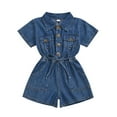 thumbnail image 1 of MZXELPRJD Kids Bodysuit Toddler Girls Denim Shorts Summer Short Sleeve Bodysuit Clothes Kids 4t Girl Clothes Sets Black Onesie Outfits for 1 Year Old Girl, 1 of 4