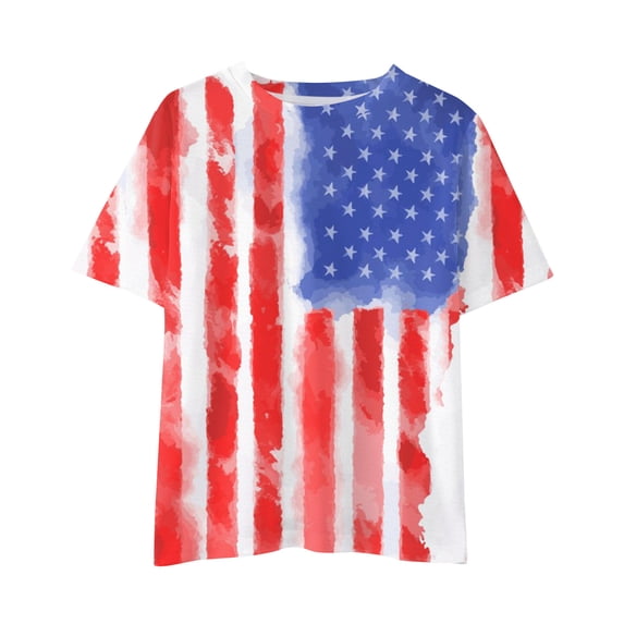 MZXELPRJD Kids Patriotic Shirt July 4 Shirts Toddler Girls Boys Graphic T Shirt Short Sleeve Crewneck Casual Tops Memorial Day Independence Day Holiday Shirt