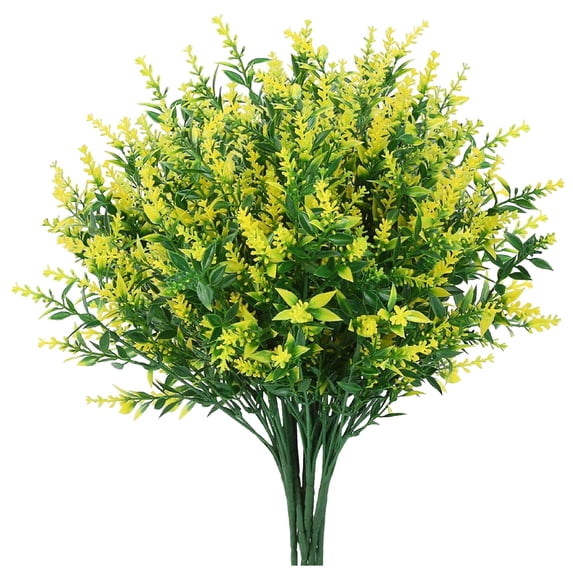 MZXELPRJD Lavender Flowers 8 Bundles Fake Flowers Artificial Lavender Faux Plastic Flowers for Home Wedding Kitchen Garden Patio Window Box Office Table Centerpieces Indoor Outdoor Decor