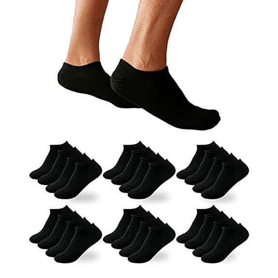 MZXELPRJD No Show Socks Womens 12 Pairs Solid Color Sports Leisure Odor Sweat Absorbing Breathable Socks, Compression Socks for Women Black
