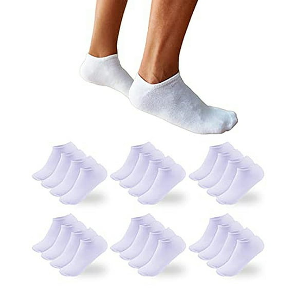 MZXELPRJD No Show Socks Womens 12 Pairs Solid Color Sports Leisure Odor Sweat Absorbing Breathable Socks, Compression Socks for Women White