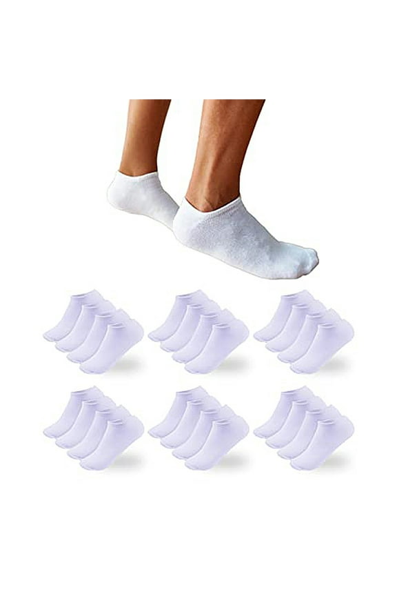 No Show Socks Womens 12 Pairs Solid Color Sports Leisure Odor Sweat Absorbing Breathable Socks, Compression Socks for Women White