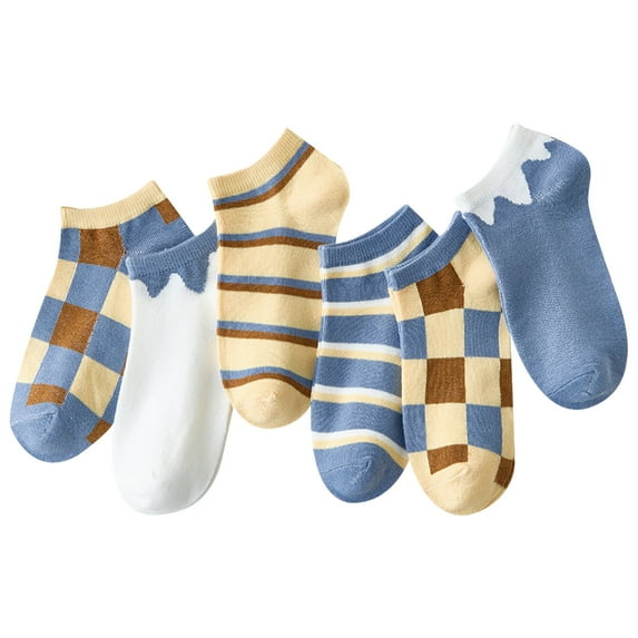 MZXELPRJD No Show Socks Womens 5 Pairs Print Socks for Men Girls Series Print Colorful Pattern Novelty Cute Unisex Socks, Womens Socks Ankle Blue