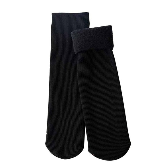 MZXELPRJD No Show Socks Womens Casual Solid Plush Socks Warm Thickened Socks, Ankle Compression Socks for Women Black