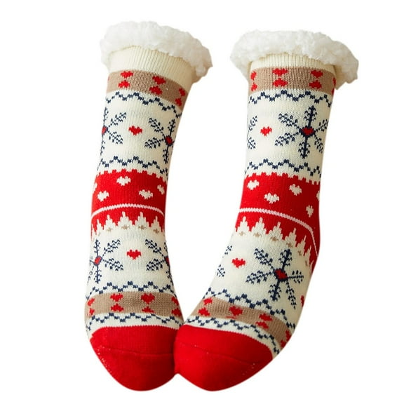 MZXELPRJD No Show Socks Womens Christmas Cotton Socks Print Thicker Anti-slip Floor Socks Carpet Socks, Black Socks