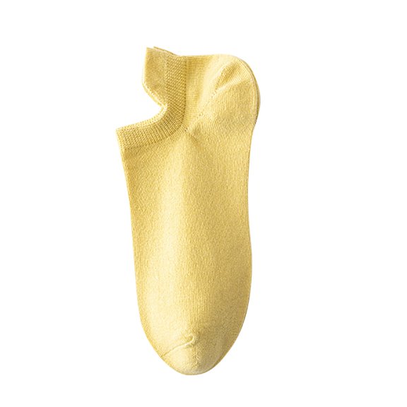 MZXELPRJD No Show Socks Womens Color Matching Multi Color Breathable Plush Thick Insulation Socks, White Socks Yellow