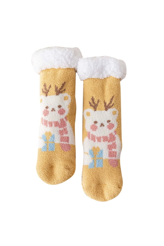 No Show Socks Womens Cute Style Lamb Velvet Socks Autumn Winter Home Plus Velvet Thick Floor Socks, Womens Socks Size 9-11