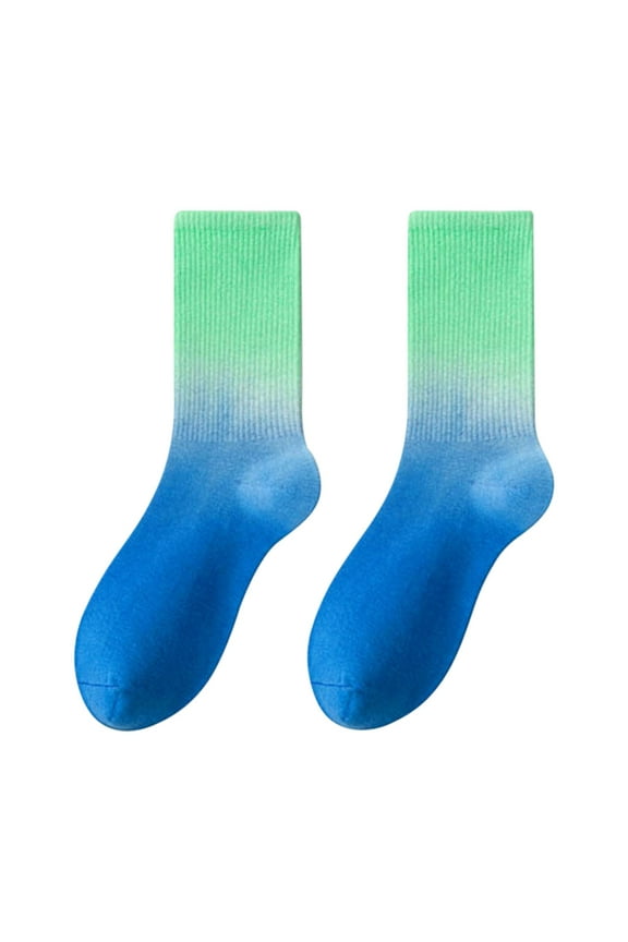 No Show Socks Womens Fashionable Tie Dye Gradient Comfortable Casual Socks Outside Mid Calf Cotton Socks, Socks for Women Green