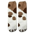 thumbnail image 1 of MZXELPRJD No Show Socks Womens Fuzzy Socks Cozy Soft Fluffy Cute Animal Slipper Socks Sleeping Warm Socks for Girls, White Socks Coffee, 1 of 4