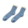 thumbnail image 1 of MZXELPRJD No Show Socks Womens Fuzzy Socks for Warm Soft Fluffy Socks Thick Cozy Plush Sock Winter Christmas Socks for Women, Womens Crew Socks Blue, 1 of 2