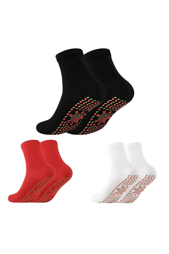 No Show Socks Womens Heated Socks Tourmaline Self-heating Comfortable Winter Warm, Black Socks