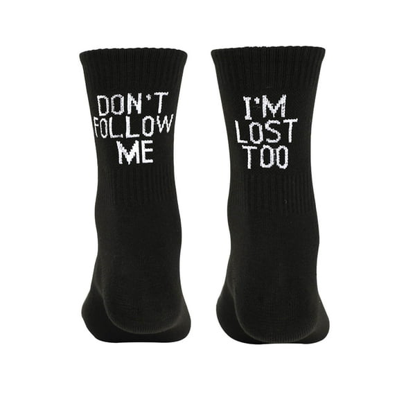 MZXELPRJD No Show Socks Womens Letter Print Socks Cotton Socks Fun Printing Medium Long Socks, Women's Socks Black