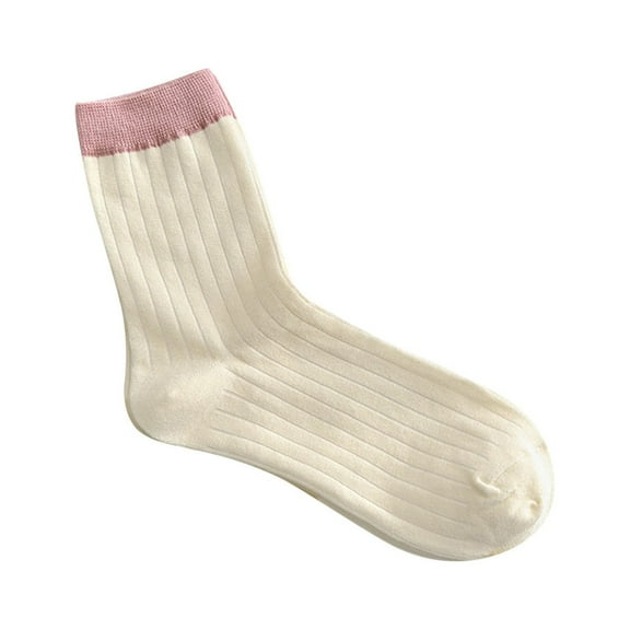 MZXELPRJD No Show Socks Womens Medium Tube Socks Summer Thin Color Contrast Socks Summer Stockings, Women Socks Beige
