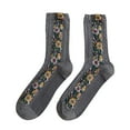 thumbnail image 1 of MZXELPRJD No Show Socks Womens Mid Tube Spring Knitted Cotton Retro Ethnic Style Floral Cotton Stockings, Womens Socks Ankle, 1 of 4