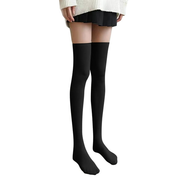 MZXELPRJD No Show Socks Womens Multi Color Fancy Design Thigh High Over The Knee Socks Stockings, Black Socks for Women Black