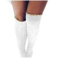 thumbnail image 1 of MZXELPRJD No Show Socks Womens Over Socks Stockings Thigh Long Knee Knit High Cotton Socks, Crew Socks for Women White, 1 of 5