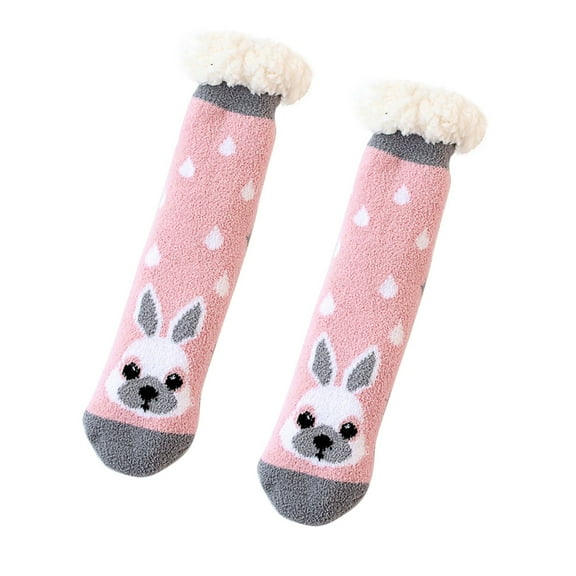 MZXELPRJD No Show Socks Womens Slipper Socks Home Floor Socks Winter Warm Fuzzy Lined Socks Super Soft Socks Unisex, Womens Socks Size 7-9 Pink