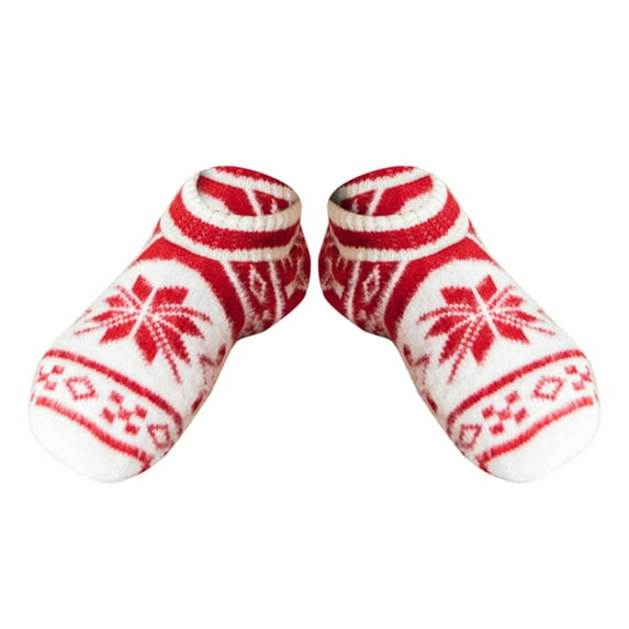 MZXELPRJD No Show Socks Womens Slipper Socks with Soft Cozy Lined Socks Winter Warm Fuzzy Non Slip Socks for Women, White Crew Socks Red