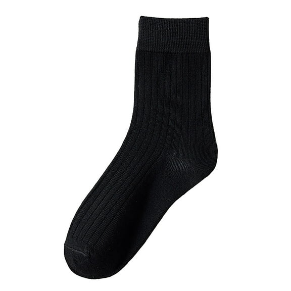 MZXELPRJD No Show Socks Womens Solid Color Vertical Strip Socks Mid Tube Socks Classic Casual Comfort Cotton Socks, Women Socks Black