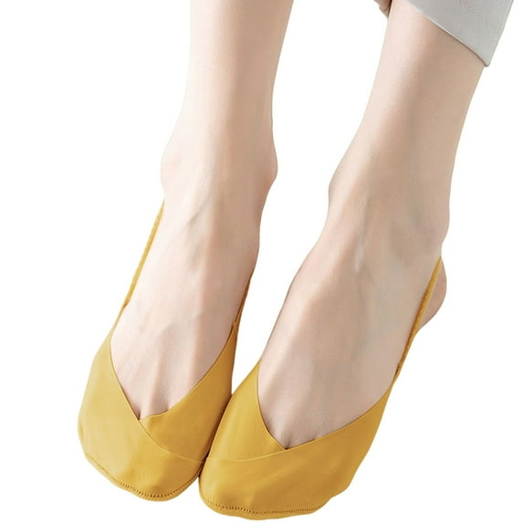 MZXELPRJD No Show Socks Womens Solid Soft Sport Socks Hollow Stockings Summer Socks, Black Socks Yellow