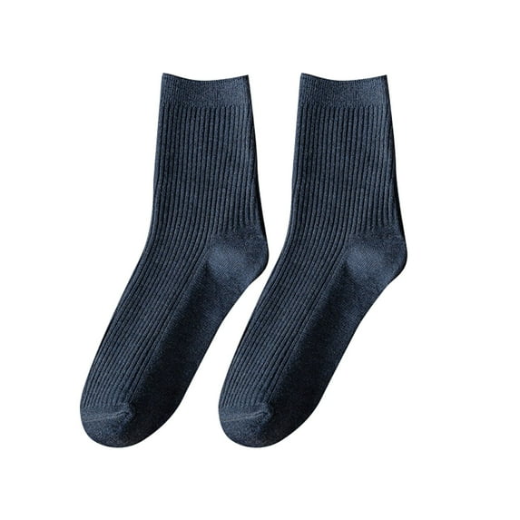 MZXELPRJD No Show Socks Womens Spring Autumn All Cotton Solid Color Comfortable Breathable Stacked Socks Autumn Socks, Running Socks Navy