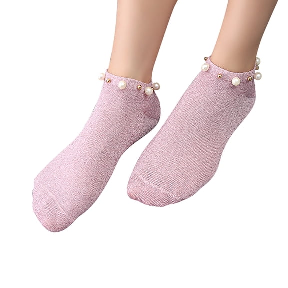 MZXELPRJD No Show Socks Womens Spring Summer Simple Adult Socks Breathable Fashion Trend Broken Flower Pile Socks Simple Skin Color Printed Socks, Ankle Socks for Women Pink