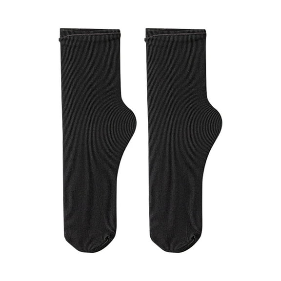 MZXELPRJD No Show Socks Womens Summer Autumn Thin Ice Socks Solid Simple Ice Silk Socks Mid Tube Socks, Ankle Socks Black