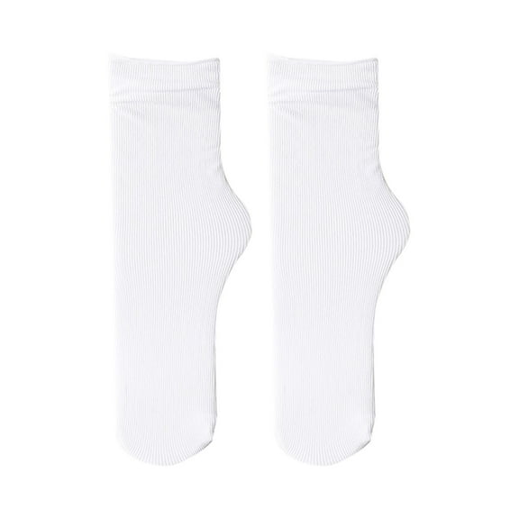 MZXELPRJD No Show Socks Womens Summer Autumn Thin Ice Socks Solid Simple Ice Silk Socks Mid Tube Socks, Ankle Socks White